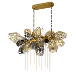 Люстра подвесная с 22-мя гранёными стеклянными плафонами с вертикальными подвесками Gilded Mirage  варинант исполнения - 5 | Loft Concept в Саратове