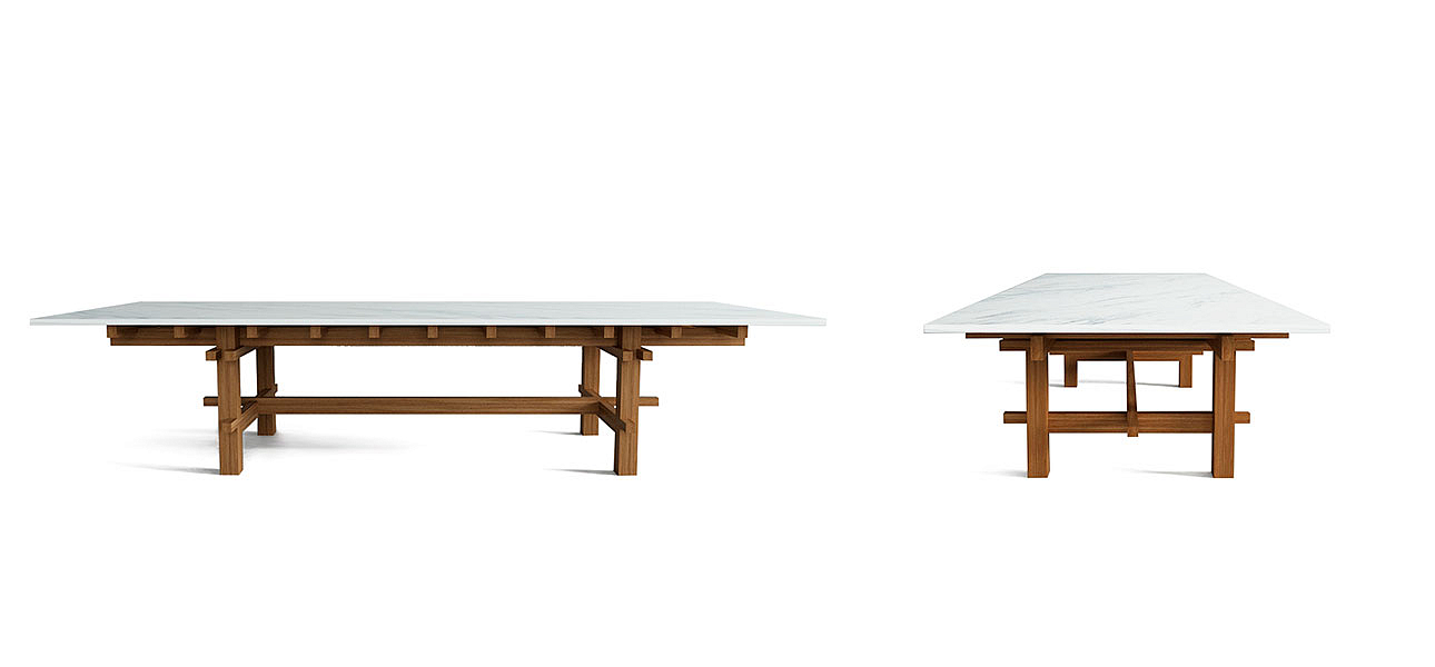 Журнальный стол из дерева с каменной столешницей Minka Table Журнальный стол из дерева с каменной столешницей Minka Table - Loft-Concept в Саратове