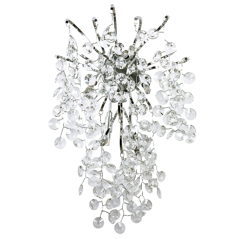 Бра с хрустальными подвесками на металлических ветках Fairytree Light Silver Wall Lamp Прозрачное Стекло Серебряный Бра с хрустальными подвесками на металлических ветках Fairytree Light Silver Wall Lamp Прозрачное Стекло Серебряный в Саратове | Loft Concept