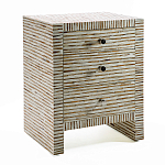 Тумбочка прикроватная Bogense Bone Inlay Bedside Beige варинант исполнения - 1 | Loft Concept в Саратове