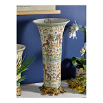 Ваза высокая из фарфора на бронзовом основании Turquoise Blooming Garden варинант исполнения - 6 | Loft Concept в Саратове