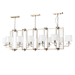 Люстра прямоугольной формы с 12-ю цилиндрическими плафонами из стекла Laurent варинант исполнения - 1 | Loft Concept в Саратове