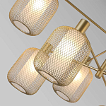 Люстра потолочная с абажурами из металлической сетки Loft Grid Pendant Gold варинант исполнения - 3 | Loft Concept в Саратове