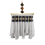 Люстра квадратная плетеная с бахромой Wicker Square Chandelier with Tassels варинант исполнения - 2 | Loft Concept в Саратове