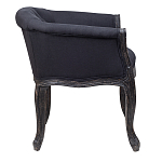 Кресло низкое в стиле прованс Черный Лен Louis French Armchair  варинант исполнения - 2 | Loft Concept в Саратове