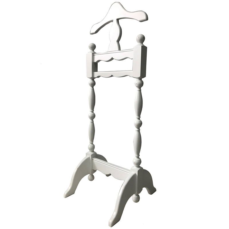Напольная деревянная вешалка с плечиками Wooden Floor Hanger with Hangers Provence Белый Напольная деревянная вешалка с плечиками Wooden Floor Hanger with Hangers Provence Белый в Саратове | Loft Concept