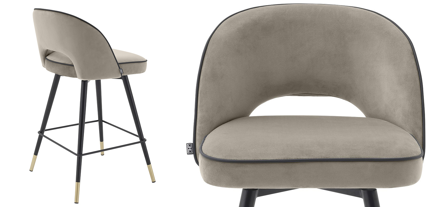 Комплект полубарных стульев Eichholtz Counter Stool Cliff set of 2 greige Комплект полубарных стульев Eichholtz Counter Stool Cliff set of 2 greige - Loft-Concept в Саратове