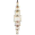 Большая многоярусная люстра с хрустальными подвесками Crystal Art Multi-tiered Gold Chandelier варинант исполнения - 1 | Loft Concept в Саратове