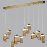 Подвесной светильник линейный с плафонами волнистой формы из фактурного стекла Big Wave варинант исполнения - 9 | Loft Concept в Саратове