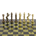 Шахматы Ренессанс из бронзы с доской из натурального камня Змеевик Decorative Thematic Chess варинант исполнения - 4 | Loft Concept в Саратове