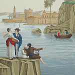 Обои ручная роспись Views of Italy Aurore варинант исполнения - 2 | Loft Concept в Саратове