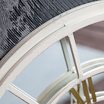 Зеркало настенное в белой металлической раме в виде часов Mirror Tower Clock варинант исполнения - 2 | Loft Concept в Саратове