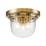 Потолочный светильник для ванных комнат с круглым стеклянным плафоном и тремя лампами Quoizel варинант исполнения - 1 | Loft Concept в Саратове