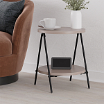 Стол приставной с 2-мя круглыми бежево-серыми столешницами ESSEL LIGHT MOCHA варинант исполнения - 4 | Loft Concept в Саратове