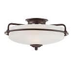 Потолочный светильник со стеклянным плафоном на изогнутых кронштейнах Quoizel  варинант исполнения - 1 | Loft Concept в Саратове