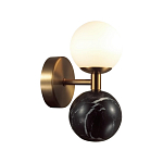 Бра с шарообразным матовым плафоном и шаром из камня на металлическом основании Orb Essence варинант исполнения - 7 | Loft Concept в Саратове