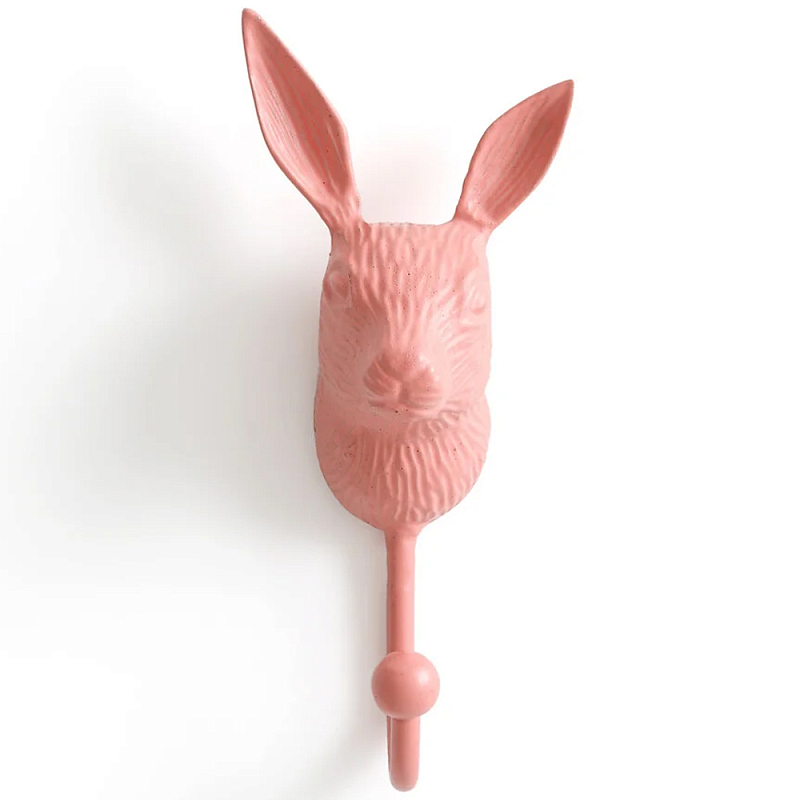 Настенный крючок в виде зайца Hare Wall Hook Pink Розовый в Саратове | Loft Concept 
