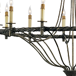 Люстра двухъярусная с отделкой в виде веревки Black Light Profile варинант исполнения - 1 | Loft Concept в Саратове