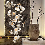 Люстра каскадная из белых цветов каллы и птичек Refined Taste of Light варинант исполнения - 5 | Loft Concept в Саратове