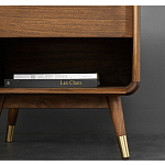 Прикроватная деревянная тумба с ящиком и нишей для хранения Moon Walnut Furniture варинант исполнения - 4 | Loft Concept в Саратове