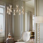 Люстра круглая с фактурными абажурами из тонких металлических палочек Wild Thorns варинант исполнения - 4 | Loft Concept в Саратове