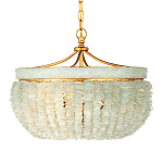 Подвесной светильник с каскадом из стеклянных декоративных элементов на золотом каркасе Shining Sea Glass варинант исполнения - 4 | Loft Concept в Саратове