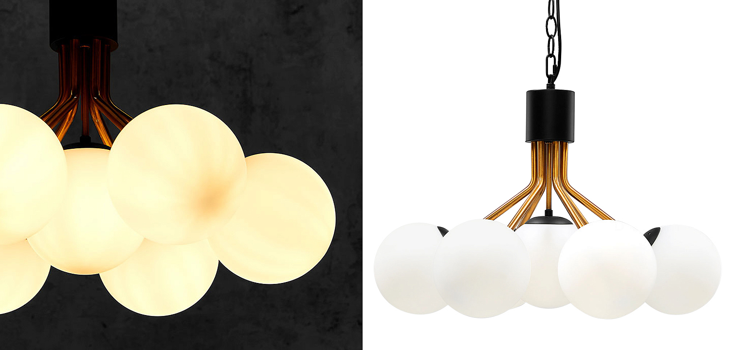Люстра Berries Chandelier White Balloons Bronze Black 7 Люстра Berries Chandelier White Balloons Bronze Black 7 - Loft-Concept в Саратове