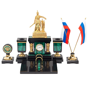 Настольный письменный набор из малахита и долерита Leader Organizer