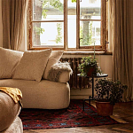 Трехместный диван с обивкой букле молочного цвета Leonois Boucle Sofa варинант исполнения - 4 | Loft Concept в Саратове