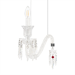 Подвесной светильник стеклянный в виде канделябра Curved Glass Chandelier варинант исполнения - 5 | Loft Concept в Саратове