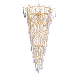 Люстра подвесная в форме перевернутой пирамиды с металлическими ветвями и прозрачными стеклянными подвесками Droplet Chandelier варинант исполнения - 1 | Loft Concept в Саратове