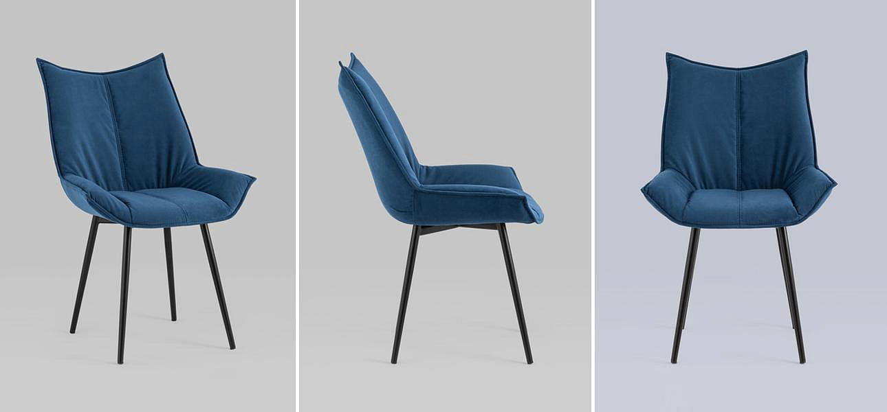 Стул Oslo Chair Синий Велюр Стул Oslo Chair Синий Велюр - Loft-Concept в Саратове