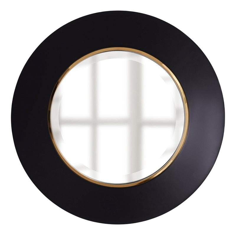 Чёрное настенное зеркало с золотым кантом Porunalia Зеркало Черный Золотой в Саратове | Loft Concept 