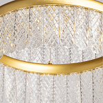 Люстра двухъярусная с золотого цвета и прозрачными подвесками Pettico варинант исполнения - 10 | Loft Concept в Саратове