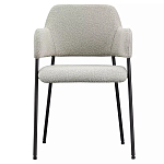 Стул мягкий с подлокотниками Chair Gray Upholstery Boucle варинант исполнения - 1 | Loft Concept в Саратове