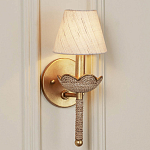 Бра из кованого железа с отделкой плетеной веревкой и сусальным золотом Parisian Style варинант исполнения - 5 | Loft Concept в Саратове