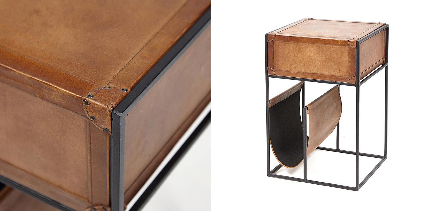 Тумба Industrial leather magazine rack Тумба Industrial leather magazine rack - Loft-Concept в Саратове