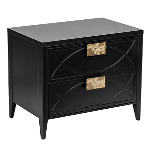Тумба с 2-мя ящиками Amelie Black Nightstand Черная
