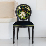 Стул чёрный из натурального бука с изображением птица в саду Blooming Red Birds варинант исполнения - 3 | Loft Concept в Саратове