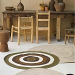 Ковер круглый из хлопка с контрастным узором Bullseye 150 варинант исполнения - 5 | Loft Concept в Саратове