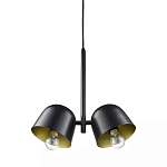 Подвесной светильник черный с 2-мя плафонами Pendant lamp Black варинант исполнения - 2 | Loft Concept в Саратове