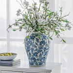 Ваза с крышкой и бело-синим цветочным узором Blue & White Ornament  варинант исполнения - 5 | Loft Concept в Саратове