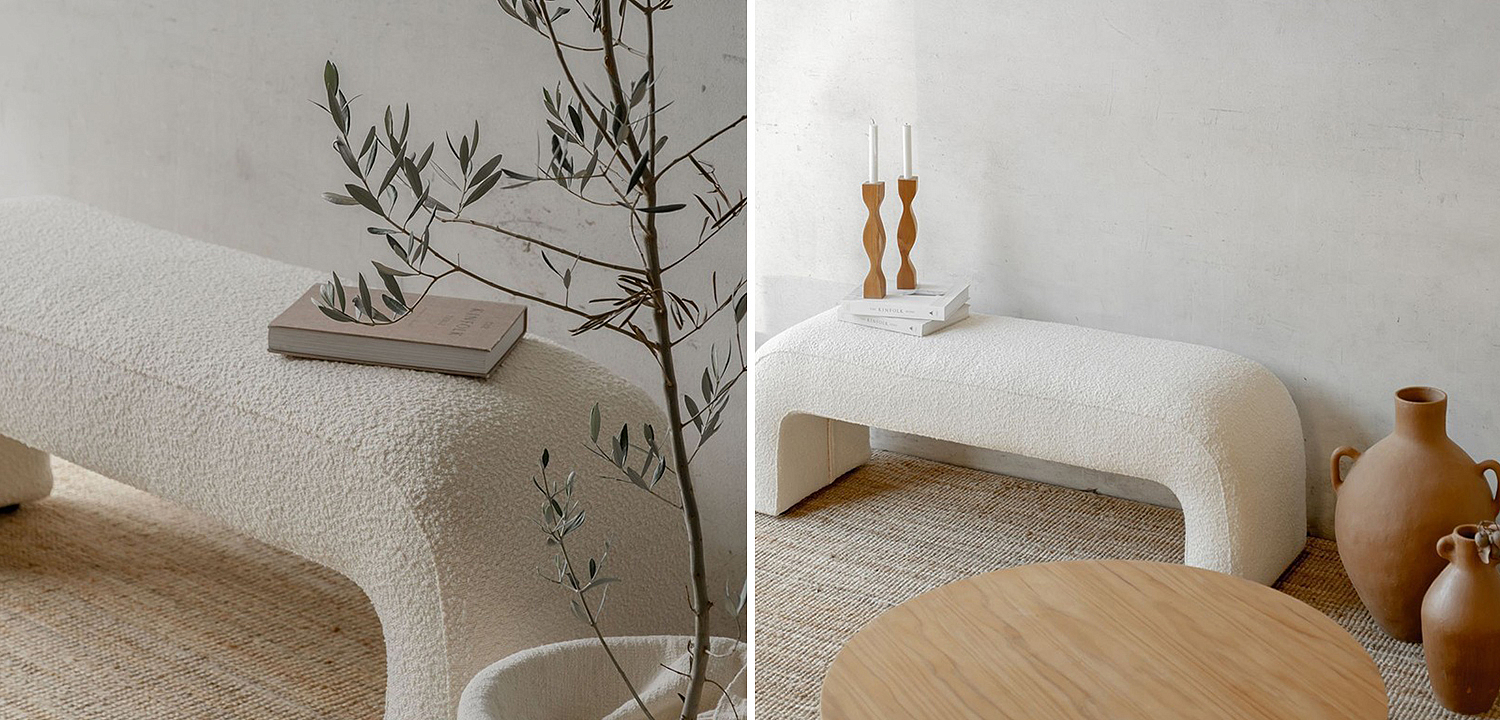 Банкетка Karl Springer Style Large Waterfall Bench in Ivory Boucle Банкетка Karl Springer Style Large Waterfall Bench in Ivory Boucle - Loft-Concept в Саратове