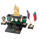 Настольный письменный набор из малахита и долерита Leader Organizer варинант исполнения - 2 | Loft Concept в Саратове