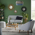 Кресло светло-бирюзовое с принтом Pauley Light Turquoise Armchair варинант исполнения - 6 | Loft Concept в Саратове