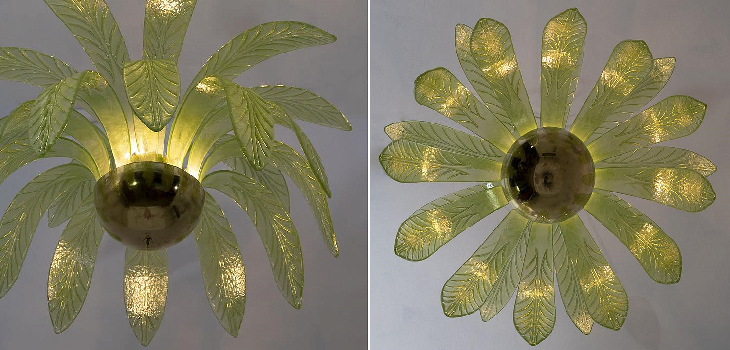 Люстра Дизайнерская Листья Пальмы Modern Chandelier with Palm Leaves Люстра Дизайнерская Листья Пальмы Modern Chandelier with Palm Leaves - Loft-Concept в Саратове