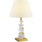 Настольная лампа с абажуром и основанием из хрусталя Neri Crystal Cubes Brass Table Lamp варинант исполнения - 1 | Loft Concept в Саратове