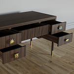 Письменный стол с 4-мя ящиками Elsa Dreams Walnut варинант исполнения - 3 | Loft Concept в Саратове