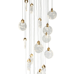 Каскадная люстра с плафонами в виде круглых пластин из хрусталя Esme Round Plates Chandelier 25 варинант исполнения - 2 | Loft Concept в Саратове