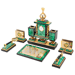 Настольный письменный набор из малахита и долерита с декором в виде герба России Leader Organizer варинант исполнения - 2 | Loft Concept в Саратове